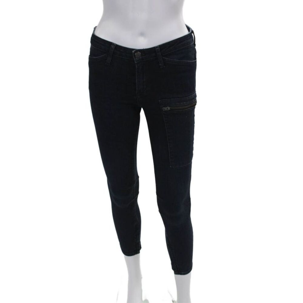 Helmut Helmut Lang Womens Cotton Dark Wash Zipped Skinny Jeans Blue Size EUR 26